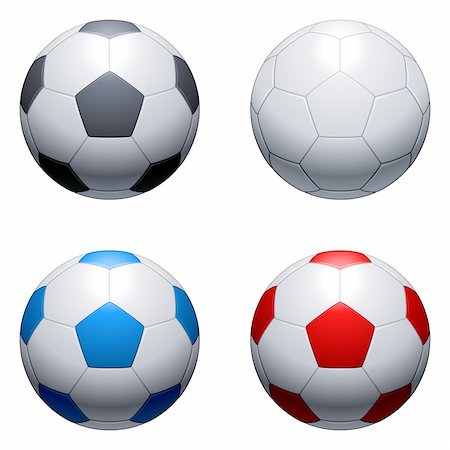 Four soccer balls, with different color of pattern. Stock Photo - Budget Royalty-Free & Subscription, Code: 400-04185207