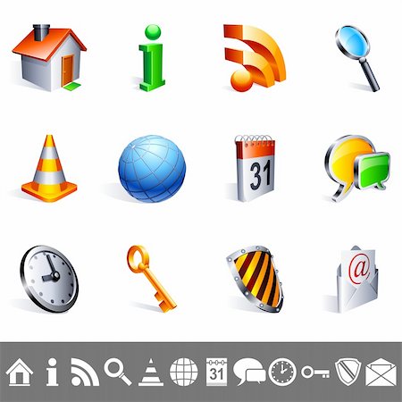 simsearch:400-03938572,k - Set of 12 colorful icons. Stock Photo - Budget Royalty-Free & Subscription, Code: 400-04185225