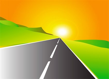 simsearch:400-04436530,k - nice illustration of road to sun Stock Photo - Budget Royalty-Free & Subscription, Code: 400-04185296
