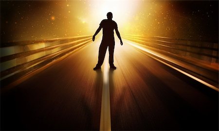 Man standing in futuristic scene Stock Photo - Budget Royalty-Free & Subscription, Code: 400-04186638