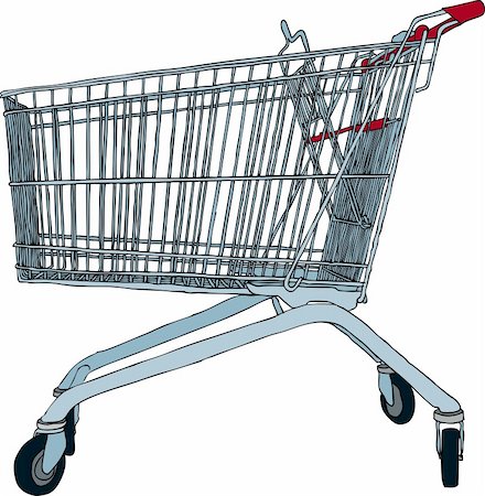 simsearch:400-04012842,k - Hand drawn vector illustration of empty shopping trolley Stock Photo - Budget Royalty-Free & Subscription, Code: 400-04186763