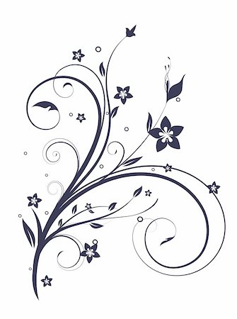 simsearch:400-06084681,k - Vector illustration of swirling flourishes decorative Floral Background Foto de stock - Super Valor sin royalties y Suscripción, Código: 400-04187769