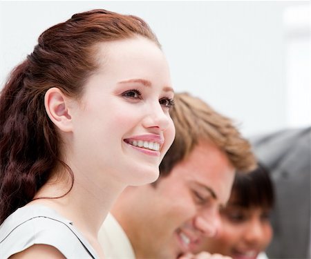 simsearch:400-05710386,k - Portrait of a smiling businesswoman working in the office Stock Photo - Budget Royalty-Free & Subscription, Code: 400-04187799