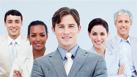 simsearch:400-04184165,k - Multi-ethnic confident business partners standing with folded arms Stock Photo - Budget Royalty-Free & Subscription, Code: 400-04188483