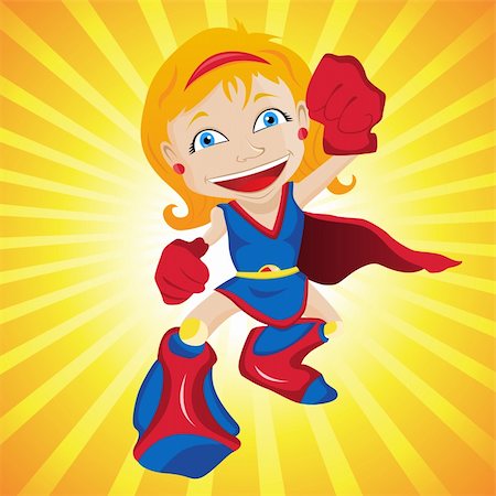 Super hero Girl. Editable Vector Illustration Stock Photo - Budget Royalty-Free & Subscription, Code: 400-04189230