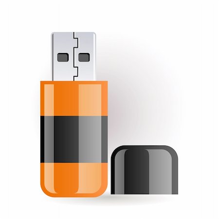 Orange and black flash drive Stock Photo - Budget Royalty-Free & Subscription, Code: 400-04189913