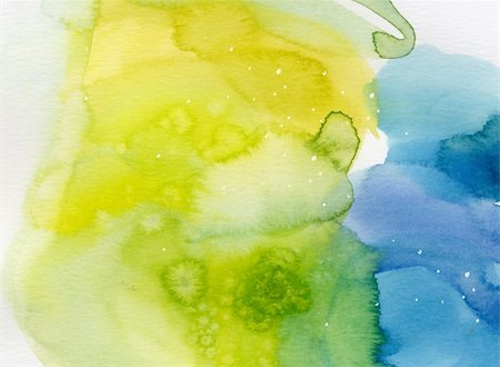 watercolor  blot on the white background ,yellow and green Foto de stock - Super Valor sin royalties y Suscripción, Código: 400-04180238