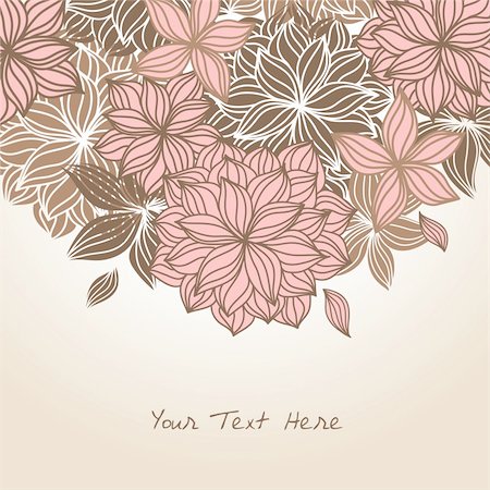 simsearch:400-06199402,k - Hand-drawn floral background design in vintage tones with room at the bottom for your text.  Sample text is expanded and does not require fonts. Stock Photo - Budget Royalty-Free & Subscription, Code: 400-04180884