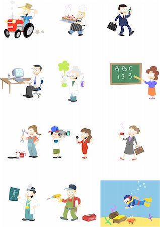 A collection of vector characters in various professions.     Note: A second version of this design is availabe which includes backgrounds. Stock Photo - Budget Royalty-Free & Subscription, Code: 400-04181156