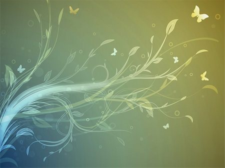 Vector illustration of transparent swirling flourishes decorative Floral Background Stock Photo - Budget Royalty-Free & Subscription, Code: 400-04183614
