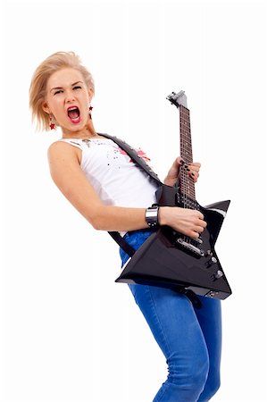 simsearch:400-04652753,k - beautiful young and attractive woman playing a guitar with passion Stock Photo - Budget Royalty-Free & Subscription, Code: 400-04194526