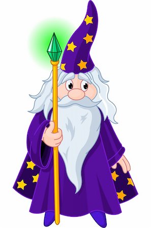 dwarf - Sorcerer wizard magician with staff Stock Photo - Budget Royalty-Free & Subscription, Code: 400-04194796