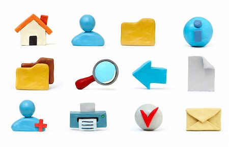 simsearch:400-03938572,k - Hand made plasticine icon set  for  common internet functions Stock Photo - Budget Royalty-Free & Subscription, Code: 400-04196638