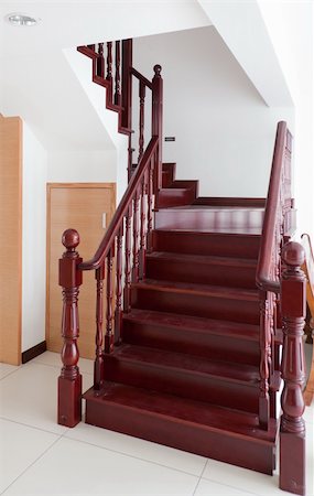 simsearch:700-06038236,k - Wooden staircase in a new house Stock Photo - Budget Royalty-Free & Subscription, Code: 400-04197498
