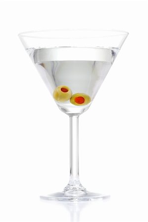 pimento - Stock image of Martini with two olives over white background Stock Photo - Budget Royalty-Free & Subscription, Code: 400-04198105