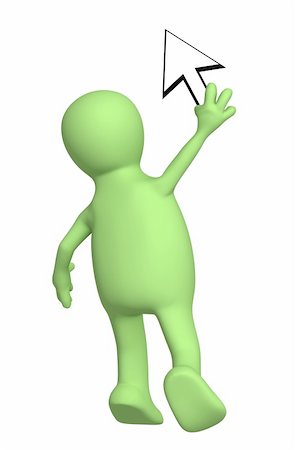 simsearch:400-05007207,k - 3d puppet with a cursor. Isolated over white Stock Photo - Budget Royalty-Free & Subscription, Code: 400-04199402
