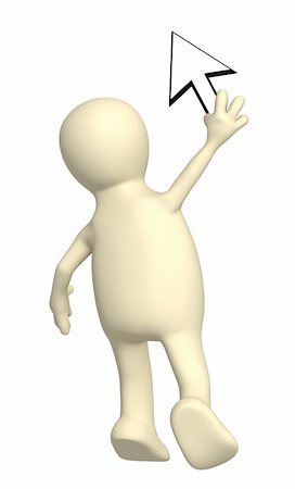simsearch:400-05007207,k - 3d puppet with a cursor. Isolated over white Stock Photo - Budget Royalty-Free & Subscription, Code: 400-04199403