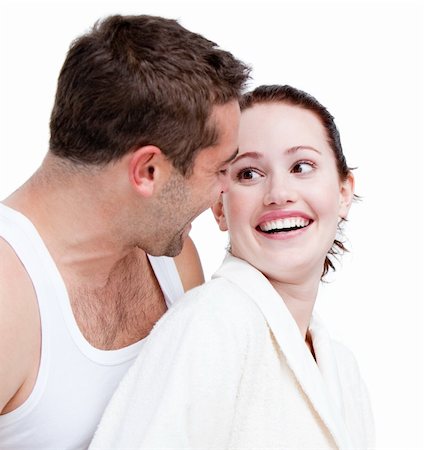 simsearch:400-04195864,k - Adorable smiling couple against a white background Stock Photo - Budget Royalty-Free & Subscription, Code: 400-04190035