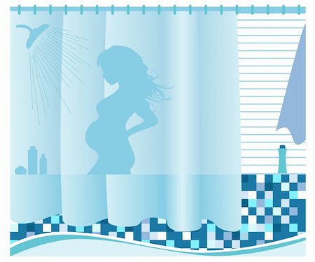 pregnancy nude - The pregnant woman washes in a shower. Stock Photo - Budget Royalty-Free & Subscription, Code: 400-04190315