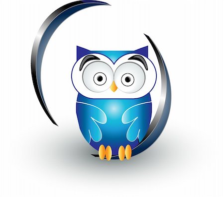 simsearch:400-07745600,k - cute blue owl Stock Photo - Budget Royalty-Free & Subscription, Code: 400-04190449