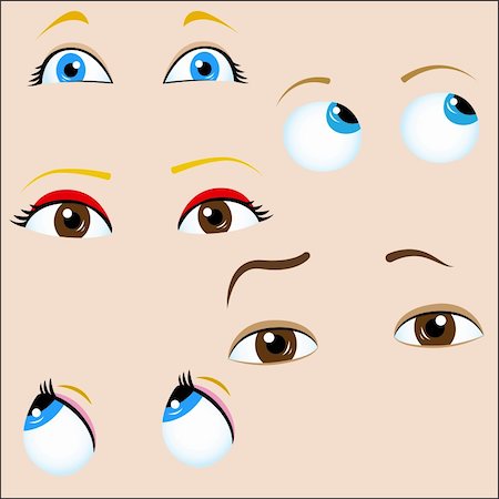 Set of 5 cartoon eyes. Editable Vector Illustration Stock Photo - Budget Royalty-Free & Subscription, Code: 400-04190734