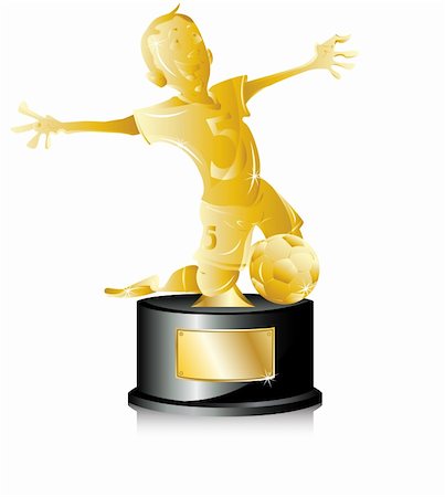 simsearch:400-07499775,k - Soccer Golden Trophy First Place. Editable Vector Illustration Stock Photo - Budget Royalty-Free & Subscription, Code: 400-04190739