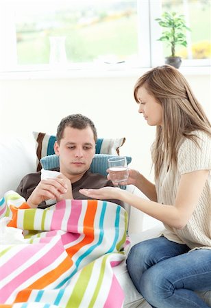 feeble - Caucasian woman taking care of her husband at home Stock Photo - Budget Royalty-Free & Subscription, Code: 400-04190817