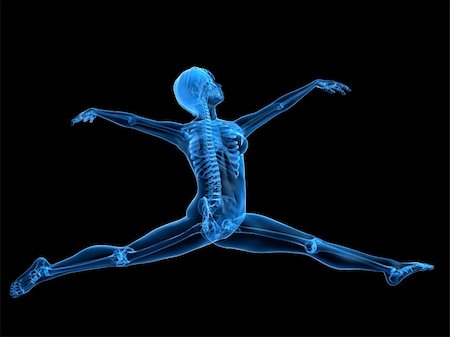 3d rendered illustration of a jumping female skeleton Stock Photo - Budget Royalty-Free & Subscription, Code: 400-04191018
