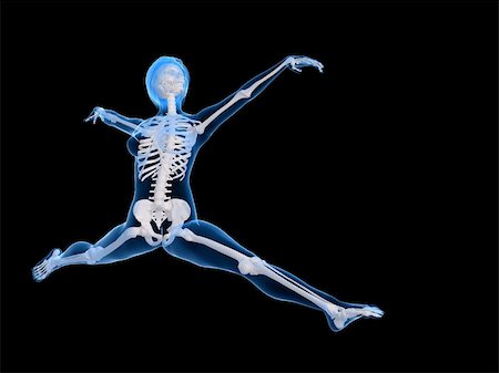 skeleton sport - 3d rendered illustration of a jumping female skeleton Stock Photo - Budget Royalty-Free & Subscription, Code: 400-04191025