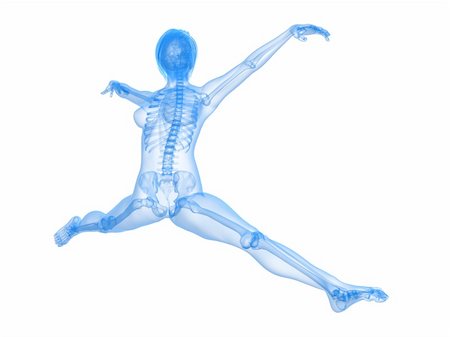 3d rendered illustration of a jumping female skeleton Stock Photo - Budget Royalty-Free & Subscription, Code: 400-04191029