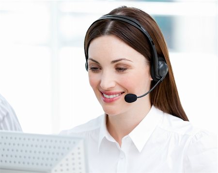 simsearch:400-05287143,k - Portrait of a charming customer agent at work in the office Stock Photo - Budget Royalty-Free & Subscription, Code: 400-04192231