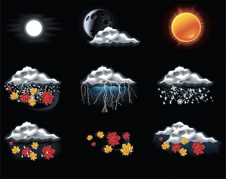 Set of the weather forecast related icons Stock Photo - Budget Royalty-Free & Subscription, Code: 400-04205963