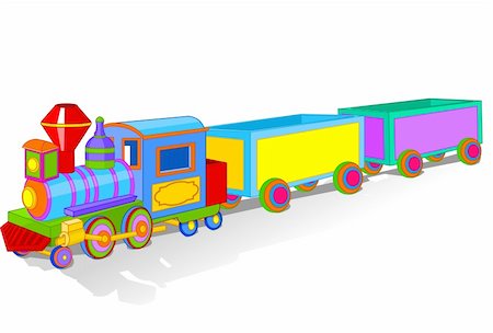 Illustration of Beautiful multi colored toy train Stock Photo - Budget Royalty-Free & Subscription, Code: 400-04206358