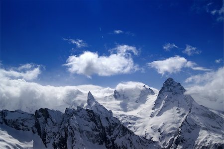 simsearch:400-05731177,k - Mountains in cloud. Caucasus. Dombai. Belalakaya, Sofrudzhu. Stock Photo - Budget Royalty-Free & Subscription, Code: 400-04206352