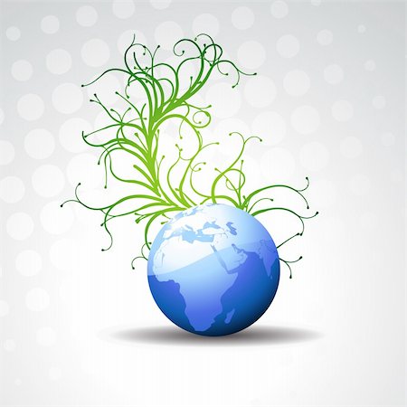 pinnacleanimates (artist) - beautiful vector earth with flourish background Stock Photo - Budget Royalty-Free & Subscription, Code: 400-04206398