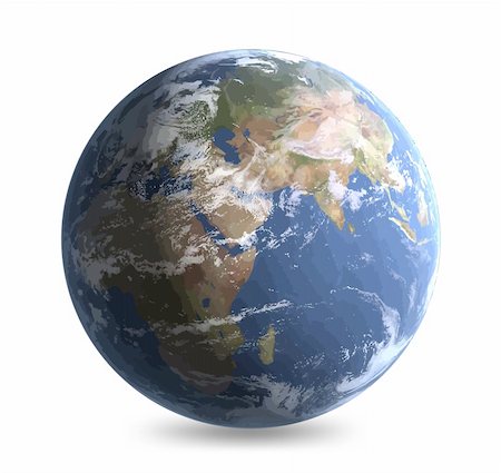 World globe - editable earth vector illustration Stock Photo - Budget Royalty-Free & Subscription, Code: 400-04207279