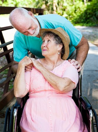 simsearch:400-04208630,k - Senior man caring for his disabled wife. Stock Photo - Budget Royalty-Free & Subscription, Code: 400-04208608