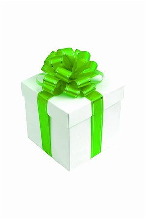 simsearch:400-04304378,k - White box with green bow isolated on white Photographie de stock - Aubaine LD & Abonnement, Code: 400-04208709