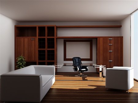 Modern interior of an office (3d rendering ) Foto de stock - Super Valor sin royalties y Suscripción, Código: 400-04209031