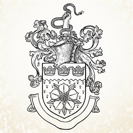 Detailed vector gothic crest. Easy to edit colors. Stock Photo - Budget Royalty-Free & Subscription, Code: 400-04209641