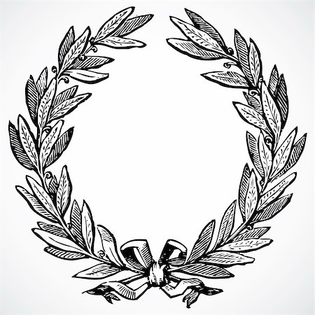 elegant invitation victorian - Illustrated laurel wreath. Easy to edit. Stock Photo - Budget Royalty-Free & Subscription, Code: 400-04209665