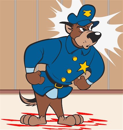 Vector Illustration of a police dog character. Art done in Adobe Illustrator, saved as an AI8 EPS file. Can be scaled to any size without loss of quality. Photographie de stock - Aubaine LD & Abonnement, Code: 400-04200908