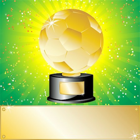 simsearch:400-07499775,k - Golden Ball Soccer Trophy Champion. Editable Vector Illustration Stock Photo - Budget Royalty-Free & Subscription, Code: 400-04201526
