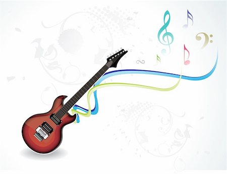 abstract musical guitar with musical words vector illustration Stock Photo - Budget Royalty-Free & Subscription, Code: 400-04201574