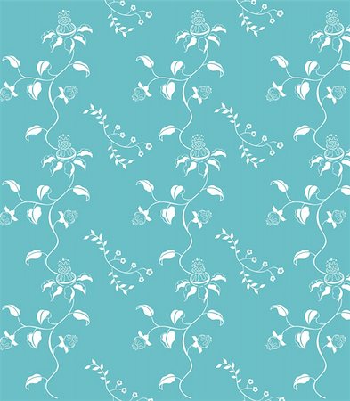 simsearch:400-04201549,k - drawing of white flower pattern in a blue background Stock Photo - Budget Royalty-Free & Subscription, Code: 400-04201592