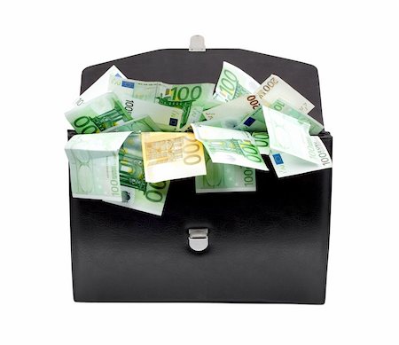 simsearch:400-04011910,k - Black briefcase with money on a white background Stock Photo - Budget Royalty-Free & Subscription, Code: 400-04201627