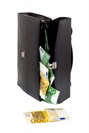 simsearch:400-04011910,k - Black briefcase with money on a white background Stock Photo - Budget Royalty-Free & Subscription, Code: 400-04201622