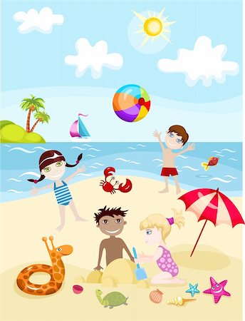 vector illustration of a summer card Stock Photo - Budget Royalty-Free & Subscription, Code: 400-04201931
