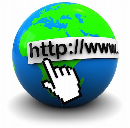 simsearch:400-05676766,k - 3d illustration of earth globe with mouse cursor, over white background Stock Photo - Budget Royalty-Free & Subscription, Code: 400-04202621