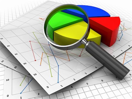 simsearch:400-04370567,k - 3d illustration of diagrams and magnify glass, business analizing concept Stock Photo - Budget Royalty-Free & Subscription, Code: 400-04202665